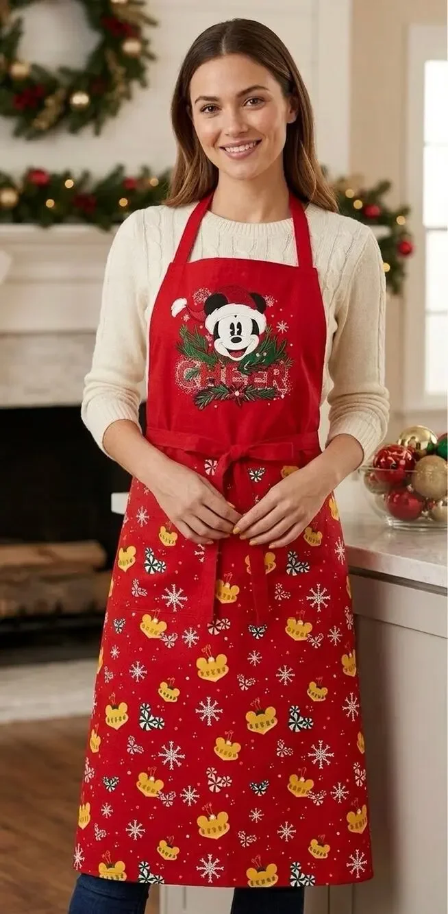New❤️Disney Mickey Mouse Christmas Holiday Apron